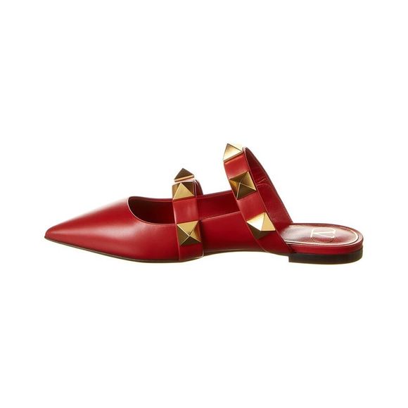 Valentino Roman Stud Leather Flat - Picture 2 of 5